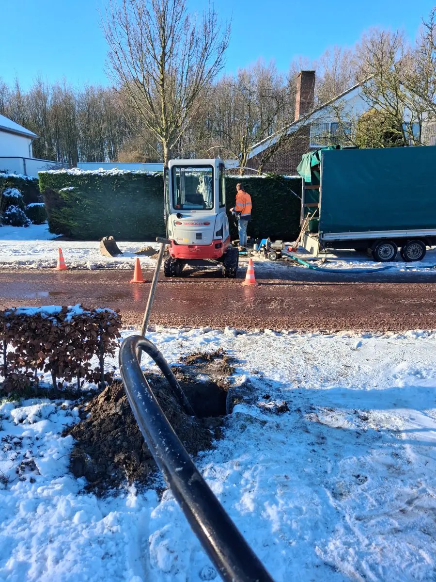 Leiding voor een boogzinker in winterse omstandigheden